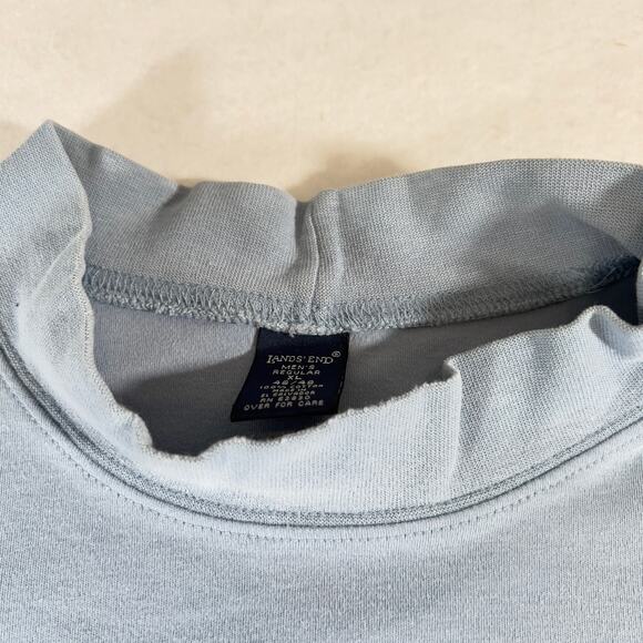 Lands' End Mock Neck Base Layer Men's XL Reg 46/48 Powder Blue Skiing Winter - Picture 5 of 12